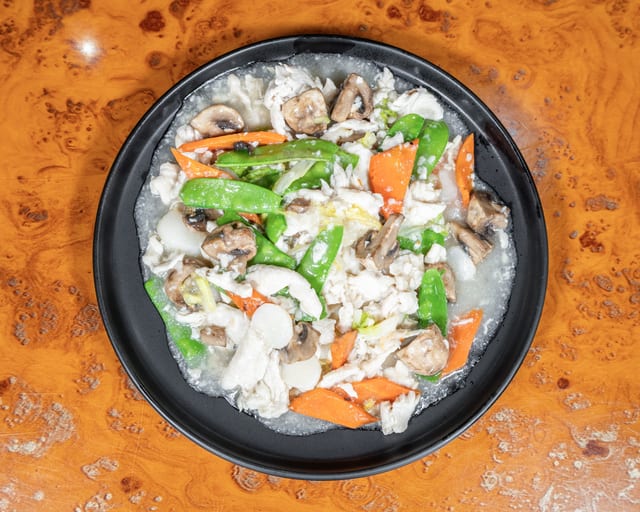 Moo Goo Gai Pan Chicken.